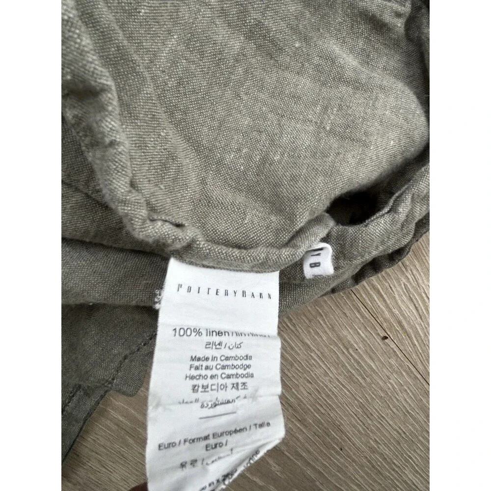 Pottery Barn 100% Linen Pillow Sham Set of 3 Euro 26